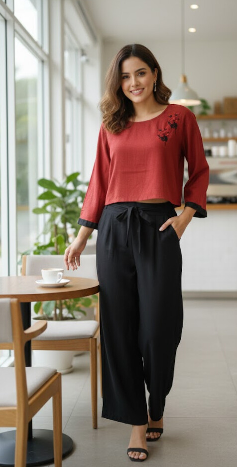 LADSHA/C-TOP-SYNTHETIC-CROPTOP PANT-ADI 02/20-12
